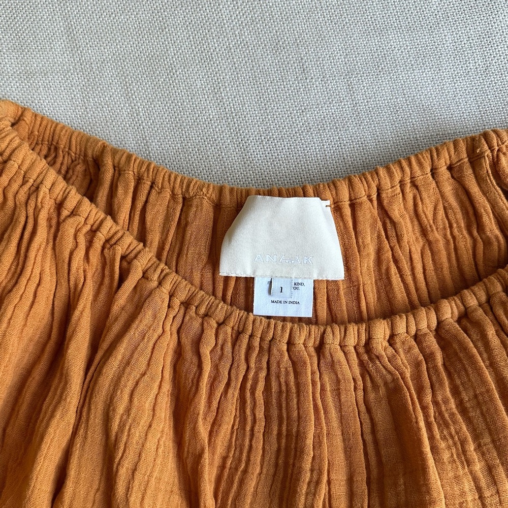 Anaak Flowy Orange Light Cotton Maxi Dress - Picture 4 of 7